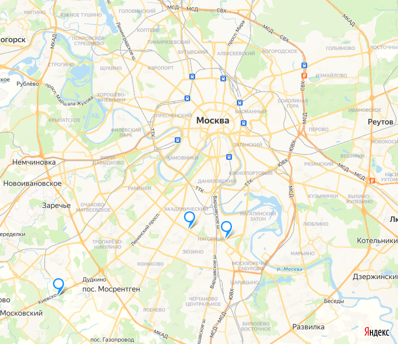 Карта торговых объектов